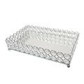 Elegant Garden Design Elegant Designs HG1010-CHR Elipse Crystal Decorative Mirrored Jewelry or Makeup Vanity Organizer Tray; Chrome HG1010-CHR